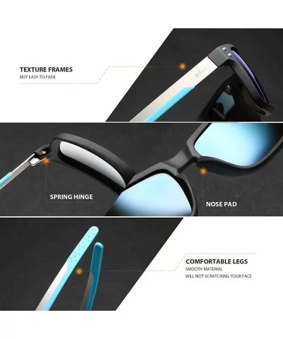 Polarized Sports Sunglasses Square Glasses for Men Women Running Cycling Fishing Golf Baseball - Blue 2 - CG18XE68ZEL $17.36 ...