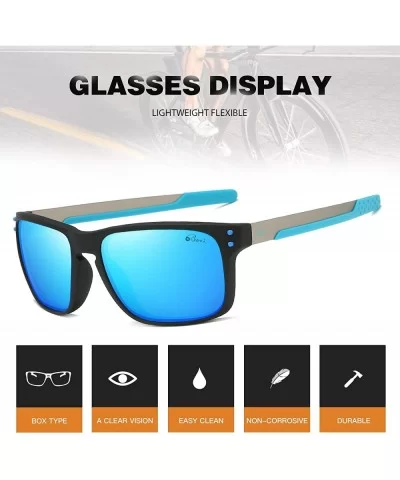 Polarized Sports Sunglasses Square Glasses for Men Women Running Cycling Fishing Golf Baseball - Blue 2 - CG18XE68ZEL $17.36 ...