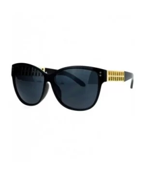 Womens Oversized Fashion Sunglasses Designer Style Square Frame - Black (Black) - CI187DYC7XZ $6.55 Square