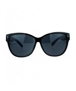 Womens Oversized Fashion Sunglasses Designer Style Square Frame - Black (Black) - CI187DYC7XZ $6.55 Square