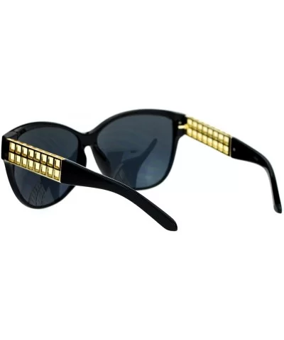 Womens Oversized Fashion Sunglasses Designer Style Square Frame - Black (Black) - CI187DYC7XZ $6.55 Square