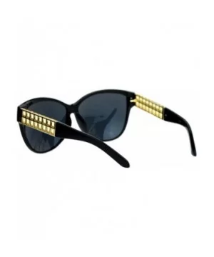 Womens Oversized Fashion Sunglasses Designer Style Square Frame - Black (Black) - CI187DYC7XZ $6.55 Square