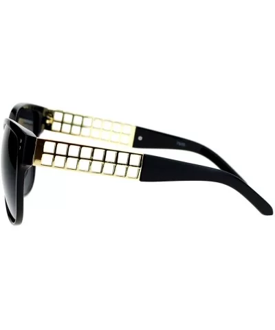 Womens Oversized Fashion Sunglasses Designer Style Square Frame - Black (Black) - CI187DYC7XZ $6.55 Square