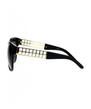 Womens Oversized Fashion Sunglasses Designer Style Square Frame - Black (Black) - CI187DYC7XZ $6.55 Square