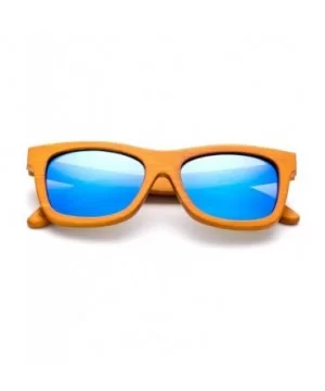 Vittata" Genuine Handmade Bamboo Sunglasses Anti-Glare Polarized Wooden Spring Hinges - Dark Bamboo Blue - CR17WZK6YAL $21.96...