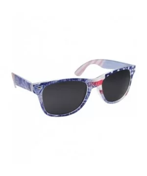 Limited Edition"Arctic Denim" American Flag Mirror Sunglasses - Smoke - CC11VP7124R $6.70 Wayfarer