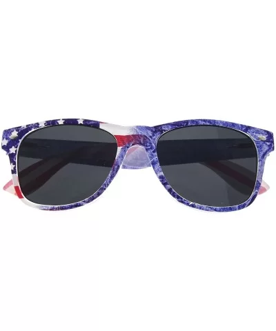 Limited Edition"Arctic Denim" American Flag Mirror Sunglasses - Smoke - CC11VP7124R $6.70 Wayfarer