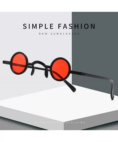 2020 Small Size Round Sunglasses Men Cool Hip Hop Retro Punk Sun Glasses Ultralight Fashion Women Eyewear Mirror - C1192SHOLM...