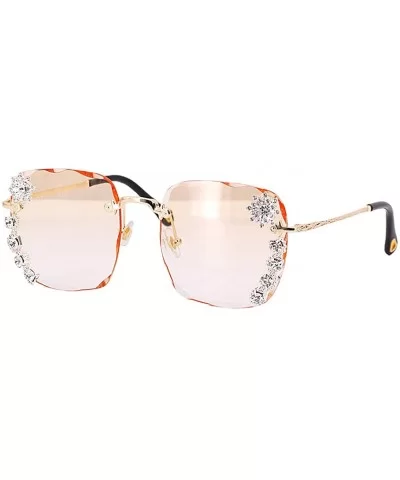 Sparkling Crystal Sunglasses UV Protection Rhinestone Sunglasses - Champagne Wave - C3190L8598C $17.19 Square