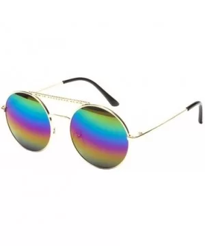 Color Coated Full Metal Frame UV400 Heart Shape Sunglasses Eyewear - T-rainbow - C918TIRARK8 $9.96 Sport