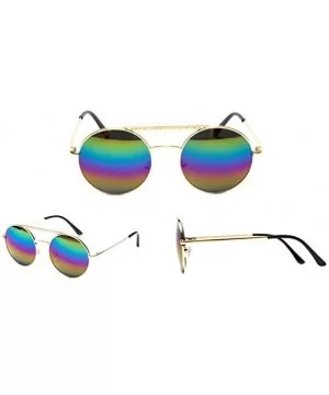 Color Coated Full Metal Frame UV400 Heart Shape Sunglasses Eyewear - T-rainbow - C918TIRARK8 $9.96 Sport