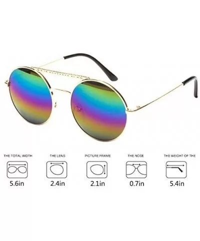 Color Coated Full Metal Frame UV400 Heart Shape Sunglasses Eyewear - T-rainbow - C918TIRARK8 $9.96 Sport