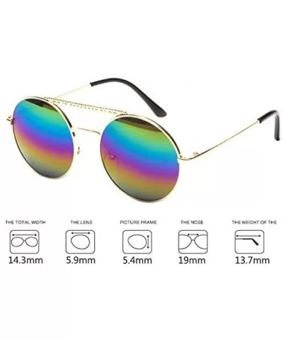 Color Coated Full Metal Frame UV400 Heart Shape Sunglasses Eyewear - T-rainbow - C918TIRARK8 $9.96 Sport