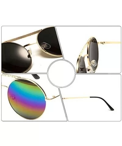 Color Coated Full Metal Frame UV400 Heart Shape Sunglasses Eyewear - T-rainbow - C918TIRARK8 $9.96 Sport