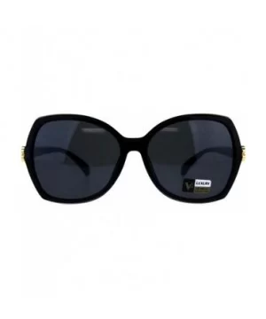 Womens Jewel Rhinestone Hinge Butterfly Designer Sunglasses - Black Gold - CW18DERLXS8 $7.17 Butterfly