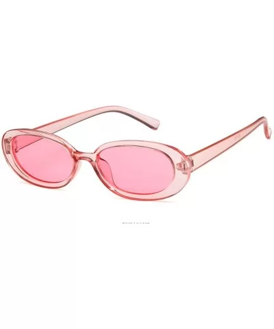 Mini Vintage Retro Extra Narrow Oval Round Skinny Cat Eye Sun Glasses Clout Goggles - Pink - C518SL2N3QN $5.95 Round