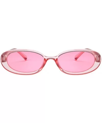 Mini Vintage Retro Extra Narrow Oval Round Skinny Cat Eye Sun Glasses Clout Goggles - Pink - C518SL2N3QN $5.95 Round