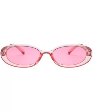 Mini Vintage Retro Extra Narrow Oval Round Skinny Cat Eye Sun Glasses Clout Goggles - Pink - C518SL2N3QN $5.95 Round