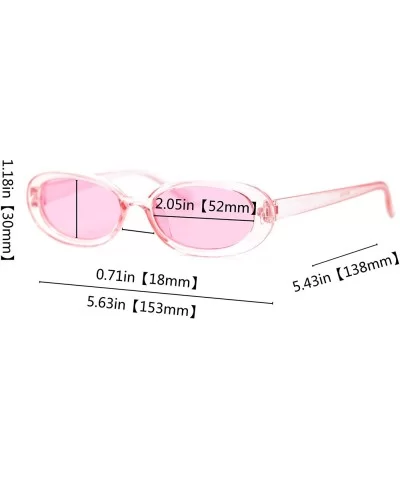 Mini Vintage Retro Extra Narrow Oval Round Skinny Cat Eye Sun Glasses Clout Goggles - Pink - C518SL2N3QN $5.95 Round