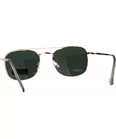 Unisex Designer Style Sunglasses Square Aviators Spring Hinge UV 400 - Gold (Green) - C518HKWYYSI $8.30 Aviator