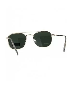 Unisex Designer Style Sunglasses Square Aviators Spring Hinge UV 400 - Gold (Green) - C518HKWYYSI $8.30 Aviator