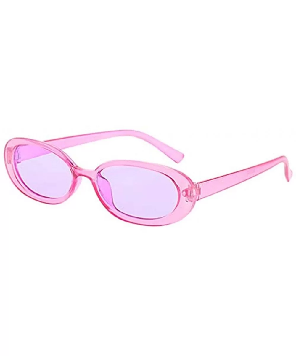 Unisex Fashion Small Frame Sunglasses Vintage Retro Irregular Shape Sun Glasses - E - C81905AXH90 $5.08 Square