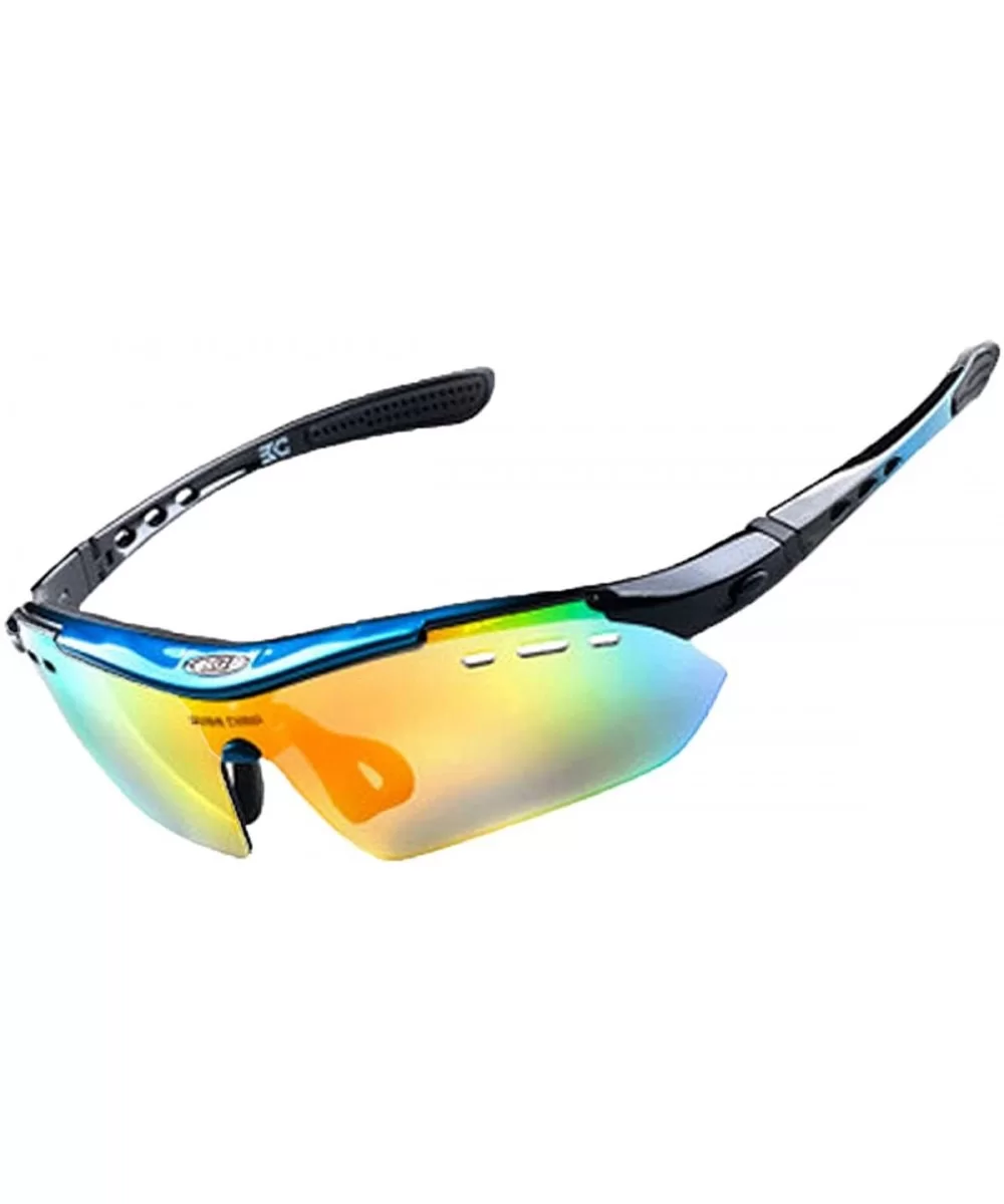 Polarized Sunglasses Interchangeable Cycling Baseball - Blue - CY184KDMWTC $36.98 Sport