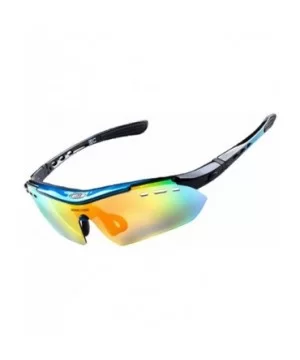 Polarized Sunglasses Interchangeable Cycling Baseball - Blue - CY184KDMWTC $36.98 Sport