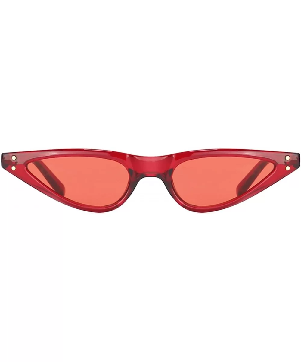 Small Frame Retro Skinny Narrow Drop Cat Eye Sunglasses For Women - Red - C71899M69XL $7.27 Cat Eye