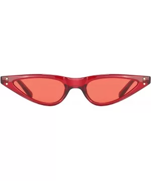 Small Frame Retro Skinny Narrow Drop Cat Eye Sunglasses For Women - Red - C71899M69XL $7.27 Cat Eye