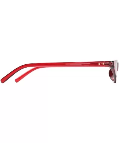 Small Frame Retro Skinny Narrow Drop Cat Eye Sunglasses For Women - Red - C71899M69XL $7.27 Cat Eye