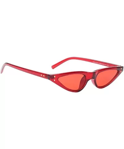 Small Frame Retro Skinny Narrow Drop Cat Eye Sunglasses For Women - Red - C71899M69XL $7.27 Cat Eye