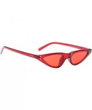 Small Frame Retro Skinny Narrow Drop Cat Eye Sunglasses For Women - Red - C71899M69XL $7.27 Cat Eye