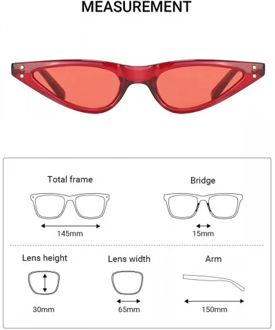 Small Frame Retro Skinny Narrow Drop Cat Eye Sunglasses For Women - Red - C71899M69XL $7.27 Cat Eye