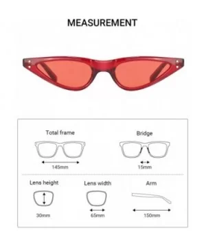 Small Frame Retro Skinny Narrow Drop Cat Eye Sunglasses For Women - Red - C71899M69XL $7.27 Cat Eye