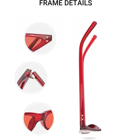 Small Frame Retro Skinny Narrow Drop Cat Eye Sunglasses For Women - Red - C71899M69XL $7.27 Cat Eye