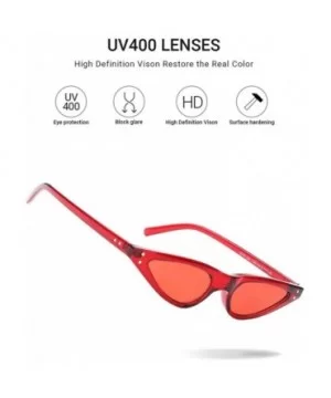 Small Frame Retro Skinny Narrow Drop Cat Eye Sunglasses For Women - Red - C71899M69XL $7.27 Cat Eye