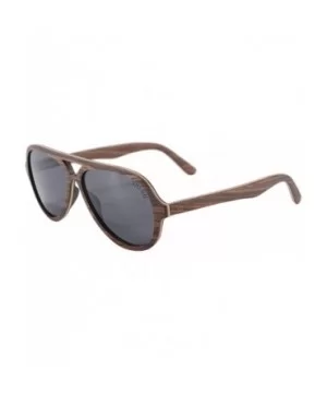 Genuine Wood Frame Sunglasses Polarized Men's uv400 Sunglasses-SH73013 - Walnut - C812M7KEF21 $26.47 Aviator