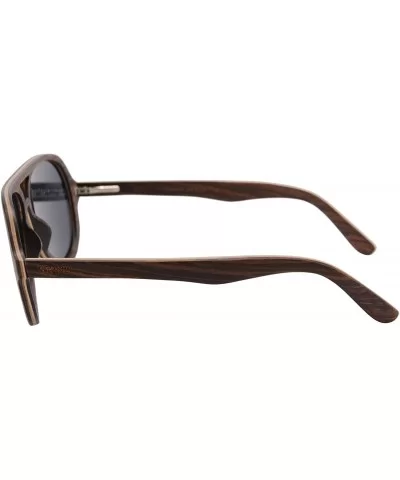 Genuine Wood Frame Sunglasses Polarized Men's uv400 Sunglasses-SH73013 - Walnut - C812M7KEF21 $26.47 Aviator