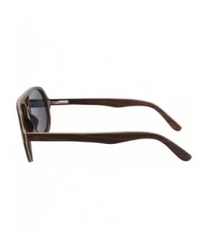 Genuine Wood Frame Sunglasses Polarized Men's uv400 Sunglasses-SH73013 - Walnut - C812M7KEF21 $26.47 Aviator