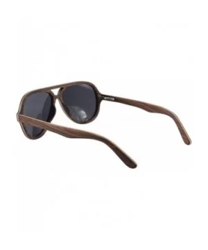 Genuine Wood Frame Sunglasses Polarized Men's uv400 Sunglasses-SH73013 - Walnut - C812M7KEF21 $26.47 Aviator