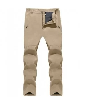 Men's Ski Pants-Snow Ski Tactical Fleece Lining Softshell Winter Pants Trousers - 206 Khaki - C718X94MQ4H $23.52 Sport