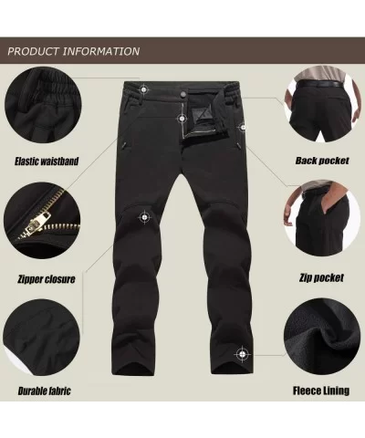 Men's Ski Pants-Snow Ski Tactical Fleece Lining Softshell Winter Pants Trousers - 206 Khaki - C718X94MQ4H $23.52 Sport