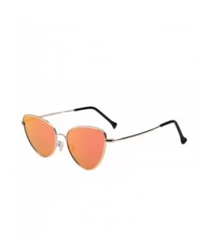 Womens Cat Eye Mod Metal Glasses Fashion Sunglasses - Gold / Red Mirror - CN1868N7Y9C $6.82 Oversized