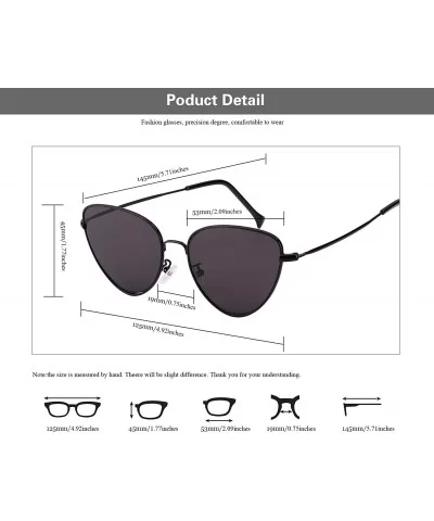 Womens Cat Eye Mod Metal Glasses Fashion Sunglasses - Gold / Red Mirror - CN1868N7Y9C $6.82 Oversized