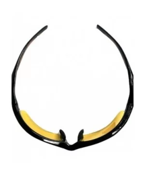 Half Frame Sport Wrap Around Yellow HD Night Driving Glasses - Black With Brown - CO18OH3NHZQ $13.76 Rimless