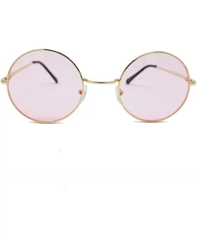 Retro Hippie Round Lennon style Color lens IL1014 - Gold/ Pink - C018L7U6IHY $9.23 Sport