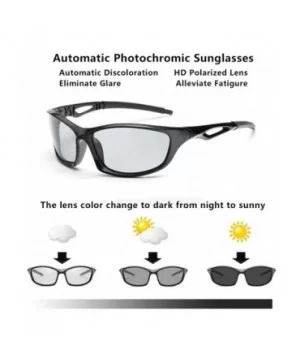 Photochromic Sunglasses Men Women Polarized Sports Cycling Glasses - Bright Grey - CL18GLIUSQN $8.80 Rimless