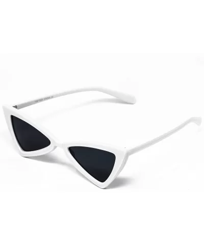 Vintage Retro Cat Eye Triangle Womens Fashion Eyewear Sunglasses - White - C211HWLARQX $7.63 Cat Eye