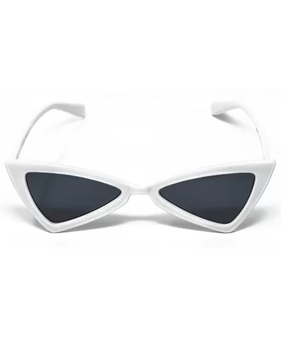 Vintage Retro Cat Eye Triangle Womens Fashion Eyewear Sunglasses - White - C211HWLARQX $7.63 Cat Eye